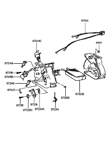 1995 Hyundai Elantra Old Body Style Heater System-Heater Unit Diagram