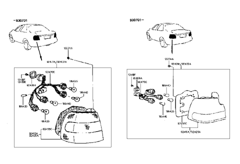 2005 Hyundai Sonata Rear Combination Holder & Wiring Diagram for 92405-28051