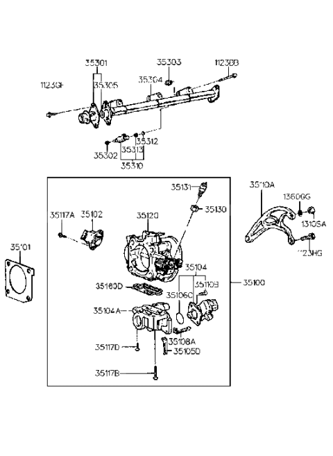 2003 Hyundai Sonata Body Kit-Fast Idle Air Valve Diagram for 35104-33050