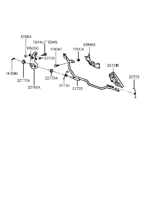 1995 Hyundai Elantra Old Body Style Accelerator Linkage Diagram 1