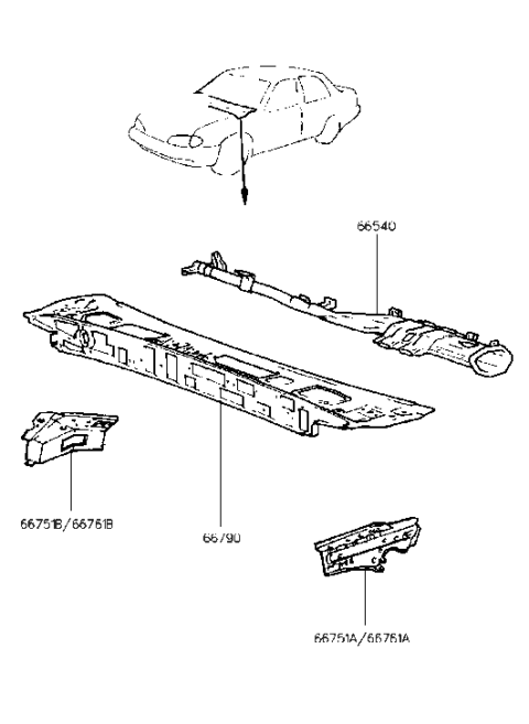 1991 Hyundai Elantra Panel Assembly-COWL Side Outer Upper,R Diagram for 66765-28101