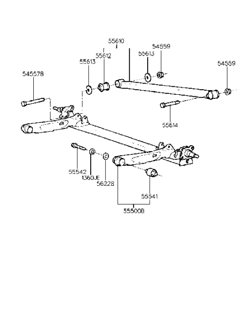 1992 Hyundai Elantra Bush-Lateral Rod Diagram for 55617-28000