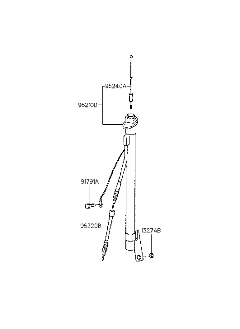 1993 Hyundai Elantra Cable-Antenna Feeder Diagram for 96220-28000