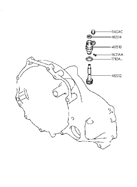 1995 Hyundai Elantra Speedometer Driven Gear (MTA) Diagram