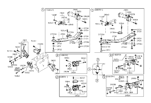 2006 Hyundai Sonata Engine Support Bracket Diagram for 21621-28400