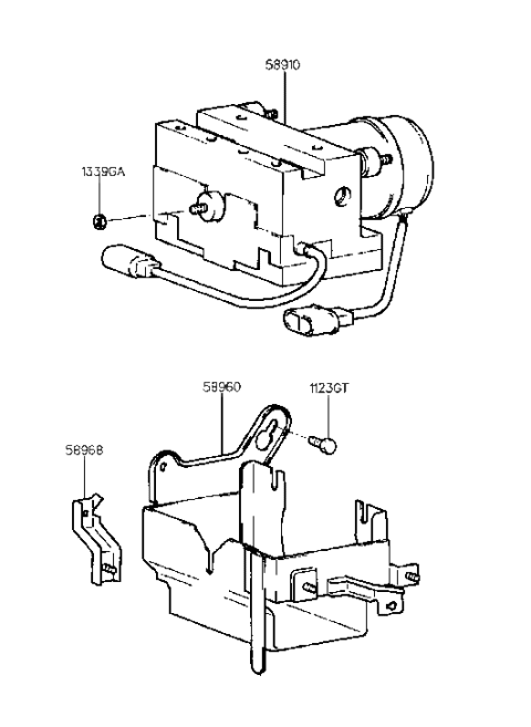 1991 Hyundai Elantra Hydraulic Module Diagram