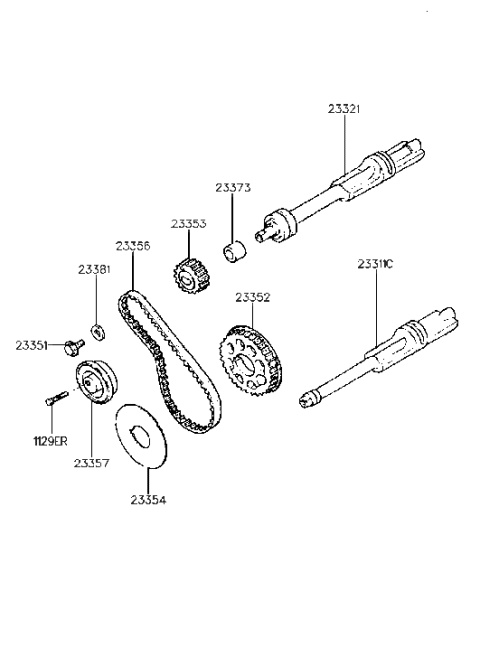 1995 Hyundai Elantra Balancer Belt Train Diagram