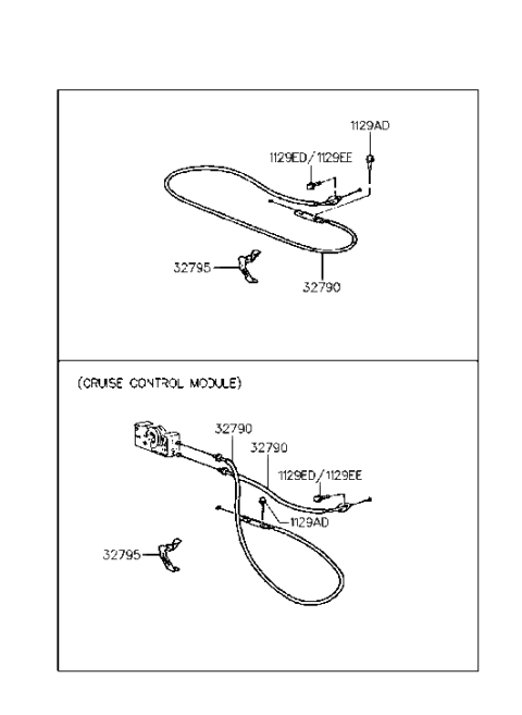 1995 Hyundai Elantra Cable Assembly-Accelerator Diagram for 32790-28027