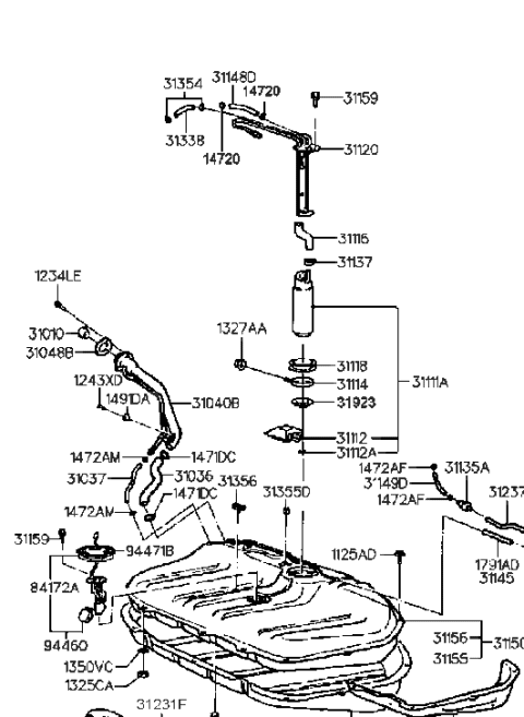 2003 Hyundai Sonata Valve Assembly-Check Diagram for 31190-28001