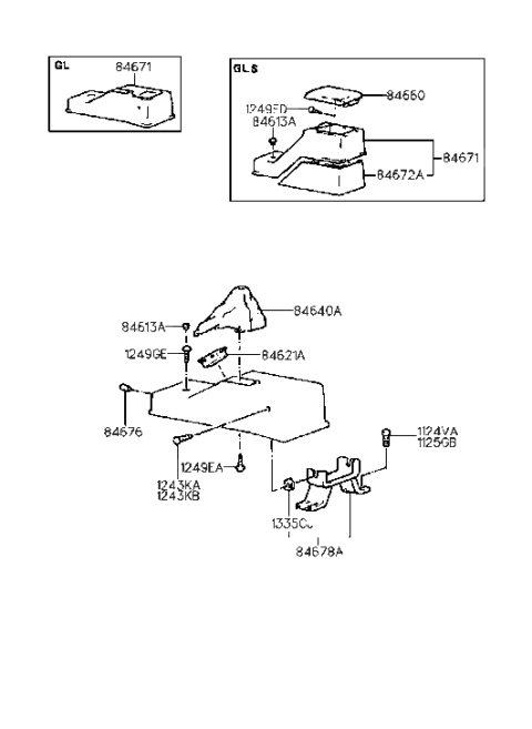 2006 Hyundai Sonata Console-Rear Diagram for 84670-28020-AQ