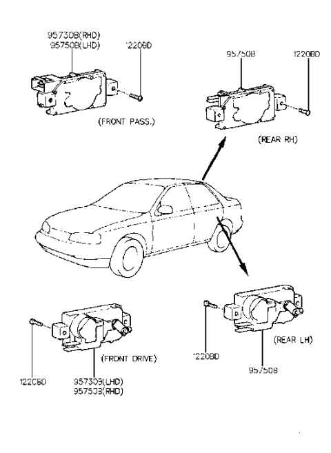 2005 Hyundai Sonata Actuator Assembly-Door Locking Diagram for 95750-31910