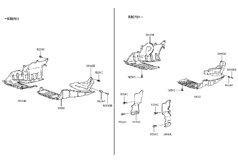 1995 Hyundai Elantra Mud Gaurd Diagram