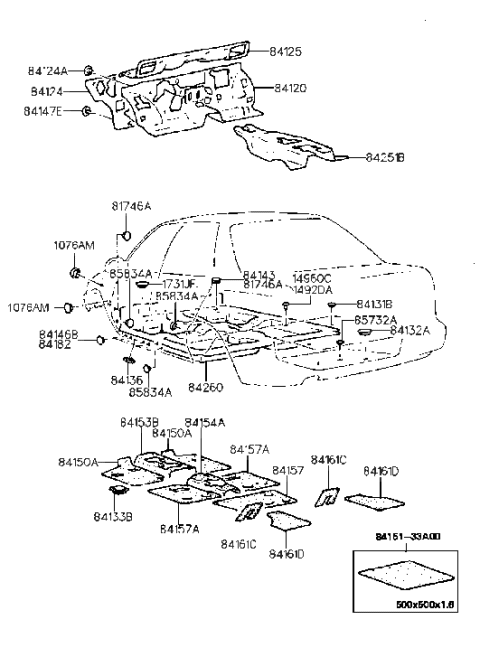 2006 Hyundai Sonata Pad Assembly-Isolation Dash Panel Diagram for 84120-28101