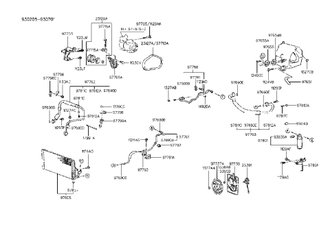 1991 Hyundai Elantra Air conditioning System-Cooler Line Diagram 2