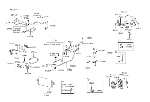 1993 Hyundai Elantra Air conditioning System-Cooler Line Diagram 3