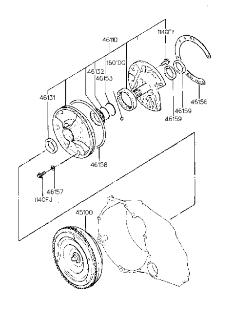 1991 Hyundai Elantra Oil Pump & TQ/Conv-Auto Diagram