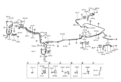 1991 Hyundai Elantra Tube-Master Cylinder To Hydraulic Module Diagram for 58718-28310