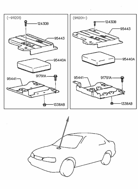 1995 Hyundai Elantra Old Body Style Transmission Control Unit Diagram