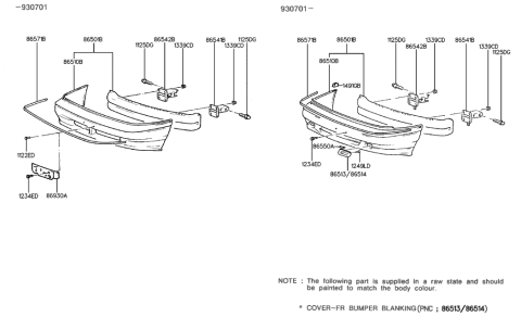 1994 Hyundai Elantra Front Bumper Diagram