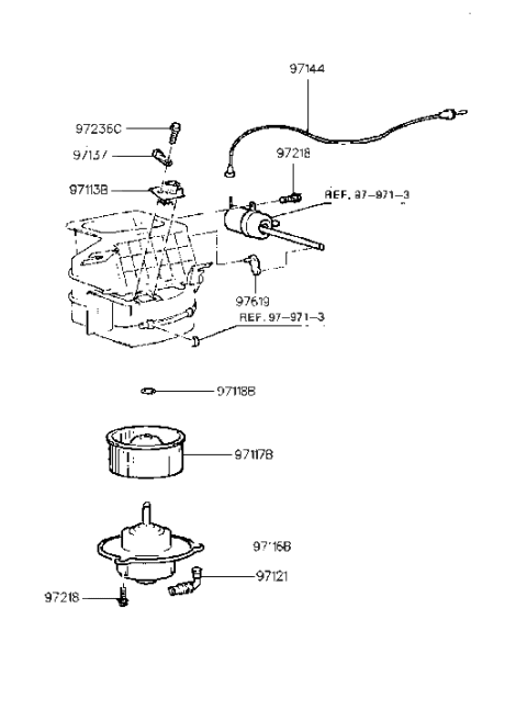 1992 Hyundai Elantra Heater System-Blower Unit Diagram