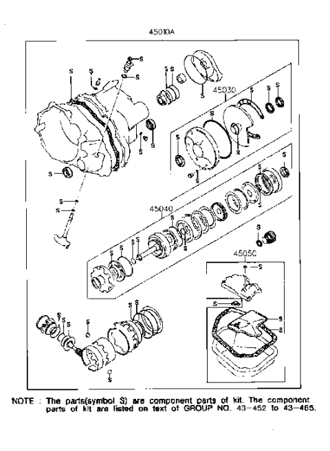 1995 Hyundai Elantra Old Body Style Transaxle Gasket Kit-Auto Diagram