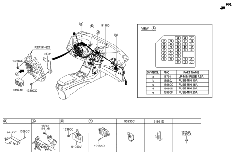 2016 Hyundai Azera Protector-Main Center Diagram for 91970-3S000