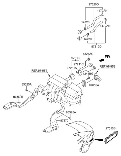 2016 Hyundai Azera Grille Assembly-Air Extractor Diagram for 97510-3VAA0