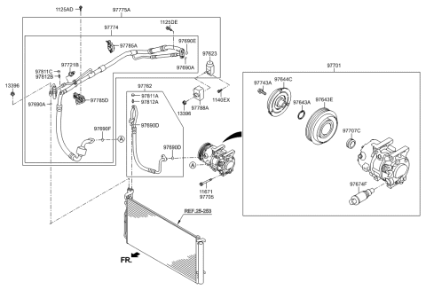 2015 Hyundai Azera PULLEY Assembly-Air Conditioning Compressor Diagram for 97643-3R200