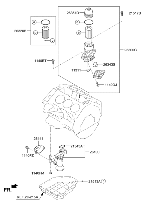 Front Case & Oil Filter - 2015 Hyundai Azera