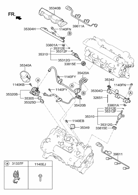 2015 Hyundai Azera Throttle Body & Injector Diagram