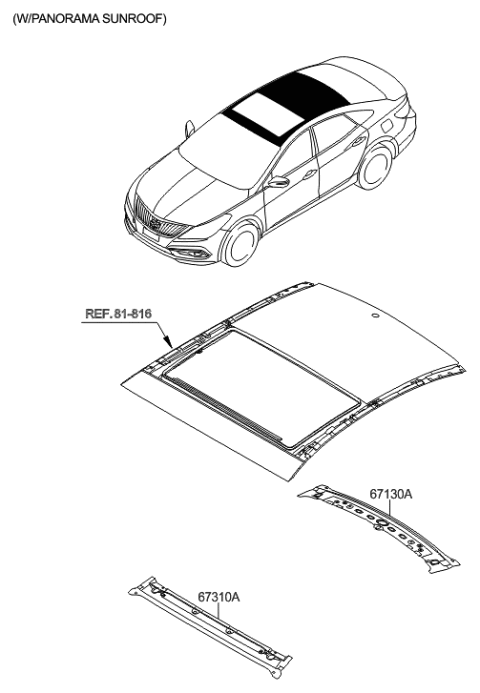 2016 Hyundai Azera Roof Panel Diagram 2