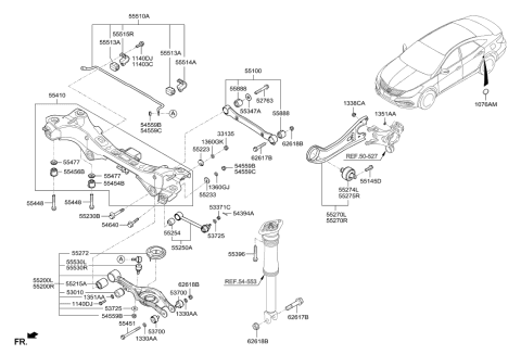 2015 Hyundai Azera Arm Assembly-Rear Trailing Arm,LH Diagram for 55270-3V100