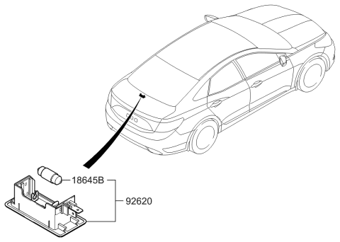 2015 Hyundai Azera License Plate & Interior Lamp Diagram