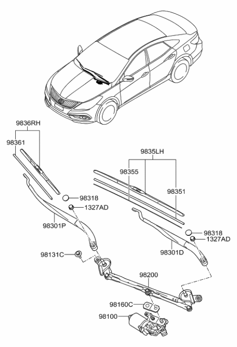 2016 Hyundai Azera Windshield Wiper Diagram