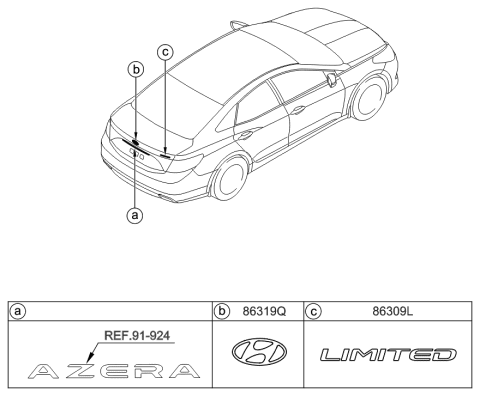 2016 Hyundai Azera Emblem Diagram