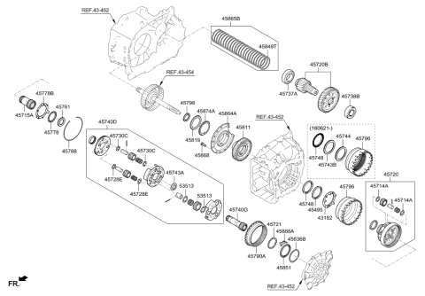 2015 Hyundai Azera Spacer Set-Front Differential.Bearing Diagram for 45865-39800