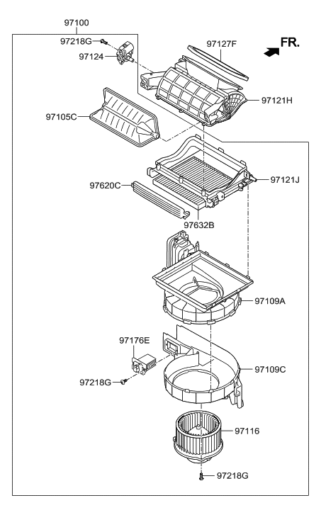 2015 Hyundai Azera Heater System-Heater & Blower Diagram 2