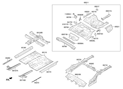 2016 Hyundai Azera Panel Assembly-Rear Floor Side,RH Diagram for 65541-3V000