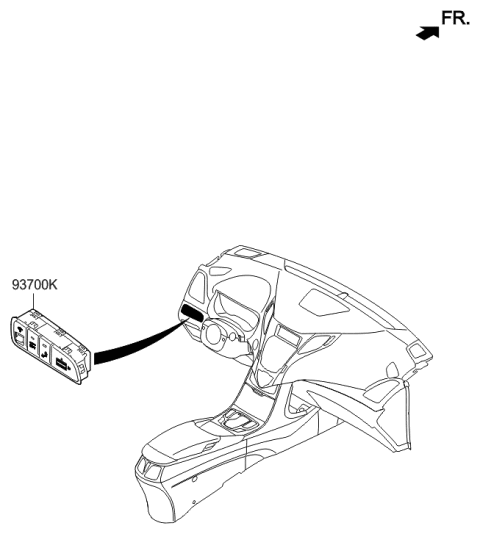 2002 Hyundai Sonata Sw Assembly-C/PAD LWR,LH Diagram for 93700-3VCA0-RY