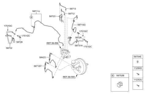 2016 Hyundai Azera Tube-Hydraulic Module To Connector LH Diagram for 58712-3V400