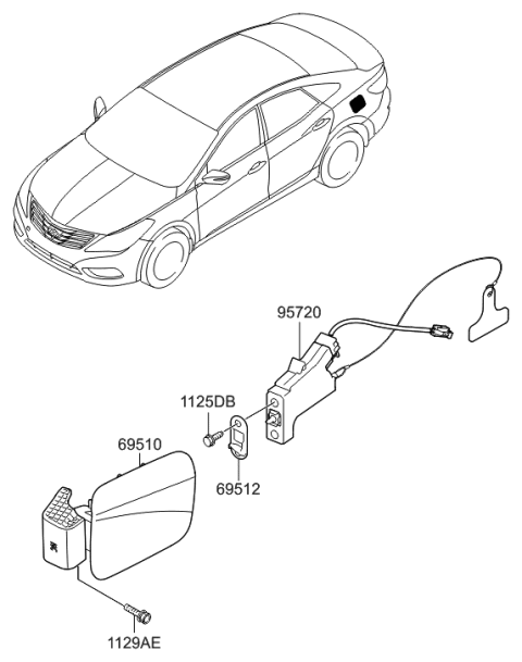 2016 Hyundai Azera Fuel Filler Door Diagram