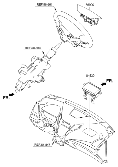 2016 Hyundai Azera Module Assembly-Steering Wheel Air Bag Diagram for 56900-3V500-HZ