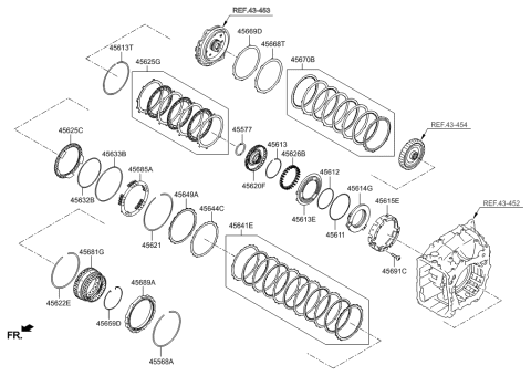 2002 Hyundai Sonata Disk Set-Under Drive Brake Diagram for 45625-3B002