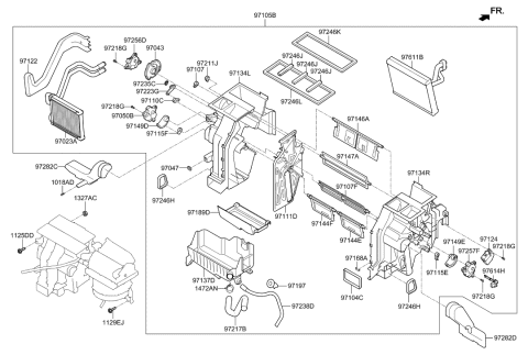 2002 Hyundai Sonata Core Assembly-Heater Diagram for 97138-3V010