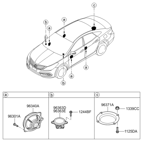 2016 Hyundai Azera Speaker Diagram 1