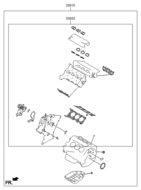 2015 Hyundai Azera Engine Gasket Kit Diagram