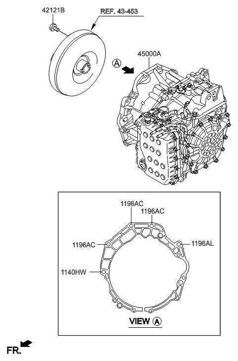 2015 Hyundai Azera Transaxle Assy-Auto Diagram