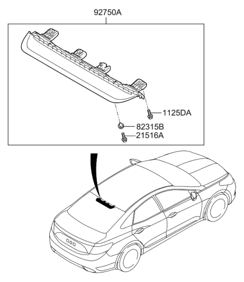 2016 Hyundai Azera High Mounted Stop Lamp Diagram