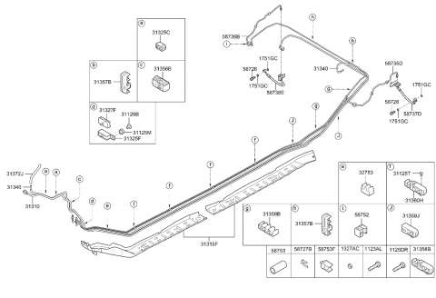 2016 Hyundai Azera Hose-Brake Rear,LH Diagram for 58737-3V700