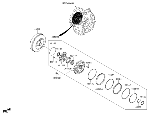 2015 Hyundai Azera Oil Pump & TQ/Conv-Auto Diagram